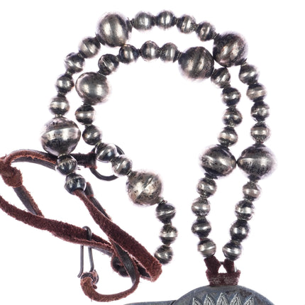 1930's Navajo silver pearls/Fred Harvey "The Thunderbirds" pendant - Estate Fresh Austin