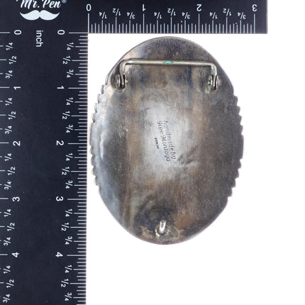 Vintage Kee Montoya Navajo Sterling and turquoise belt buckle - Estate Fresh Austin