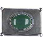 Modernist sterling nephrite Jade belt buckle - Estate Fresh Austin