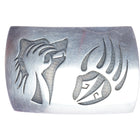 Loren Phillips Hopi overlay bear themed belt buckle sterling silver - Estate Fresh Austin