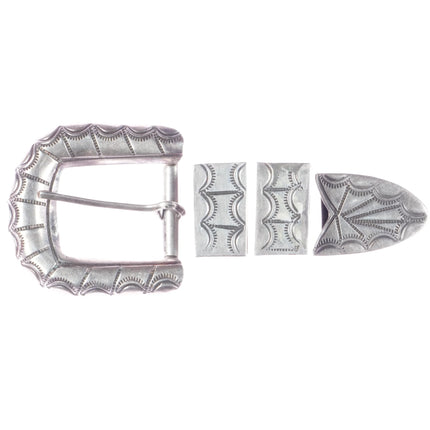 Vintage Navajo sterling silver ranger belt buckle set - Estate Fresh Austin