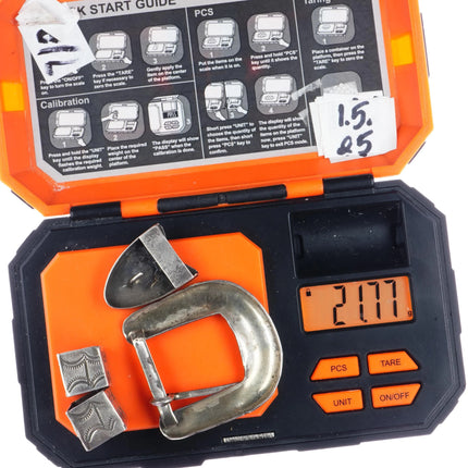 Vintage Navajo sterling silver ranger belt buckle set - Estate Fresh Austin