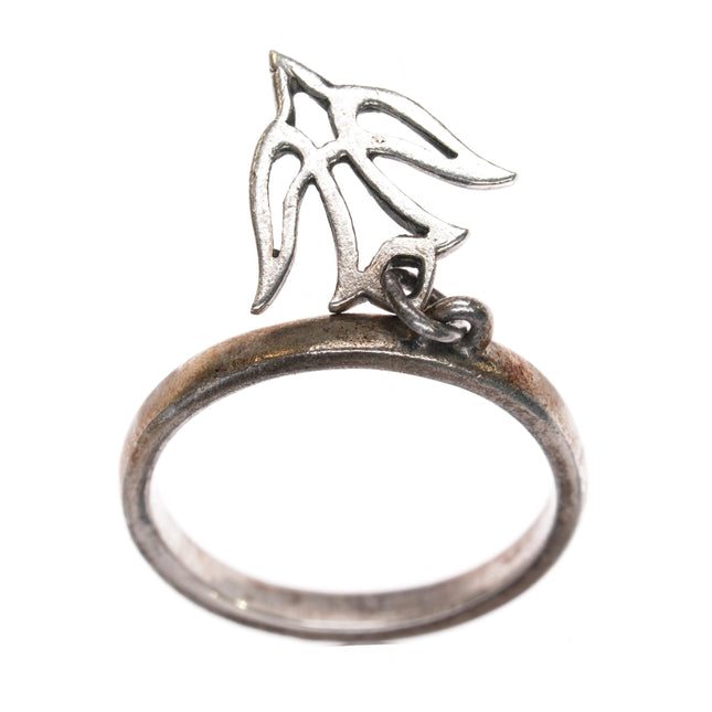 sz5 James Avery Descending Dove charm ring sterling silver