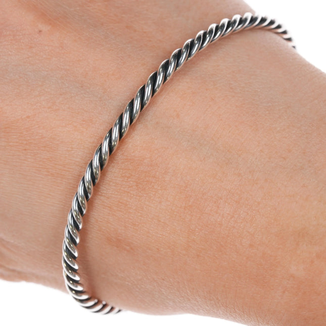 7.5" Retired James Avery Twisted rop cuff bracelet sterling silver - Estate Fresh Austin