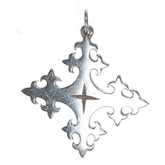 Large Retired James Avery Trinity cross pendant in sterling silver - Estate Fresh Austin