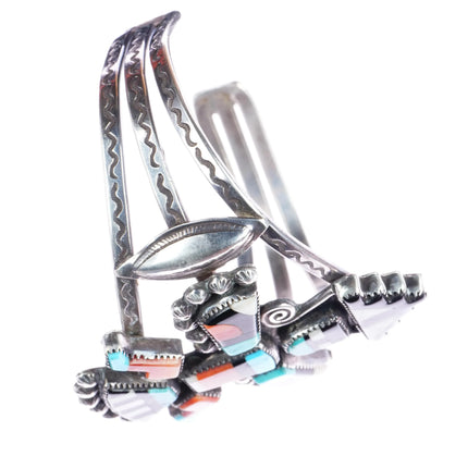 6.25" 40's-50's Betty and Gillerimo Natachu Zuni knifewing silver cuff bracelet - Estate Fresh Austin