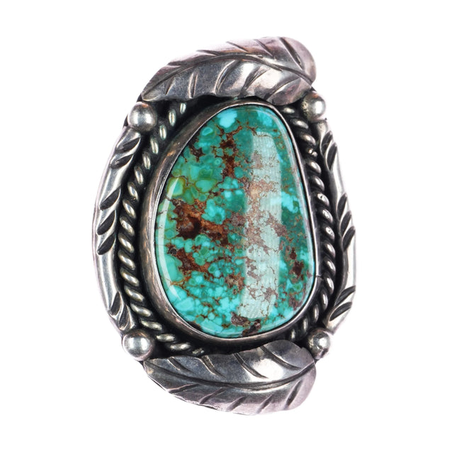Vintage Navajo silver pendant/pin with nice turquoise rope bezel - Estate Fresh Austin