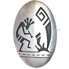 Leonard Shupla Hopi overlay kokopelli pendant/pin sterling silver - Estate Fresh Austin