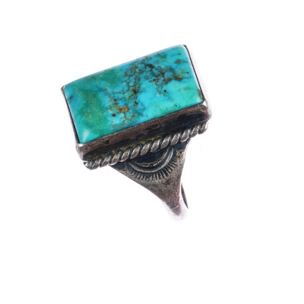 sz12.25 c1930's Navajo silver ring with nice turquoise - Estate Fresh Austin
