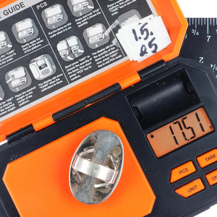 sz8.5 Vintage Navajo spiderweb turquoise sterling silver ring - Estate Fresh Austin