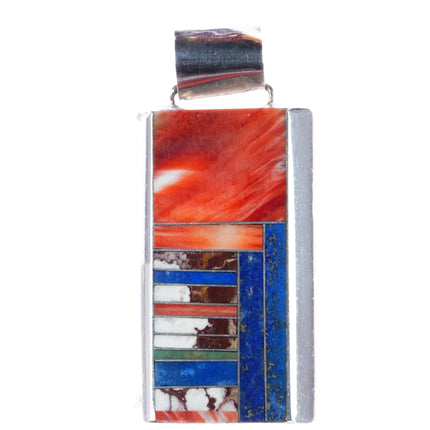 Donald-Dorothy Clark Navajo Wild Horse, lapis, spiny oyster sterling pendant - Estate Fresh Austin