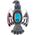 Norman Honie Sr Hopi overlay blue gem turquoise thunderbird pendant/pin sterling - Estate Fresh Austin