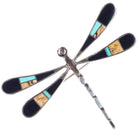 David Rosales Navajo Supersmiths sterling channel inlay dragonfly pendant/pin - Estate Fresh Austin