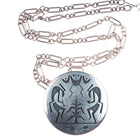Sidney Sekakuku Hopi Kokopelli pendant/pin with sterling necklace - Estate Fresh Austin