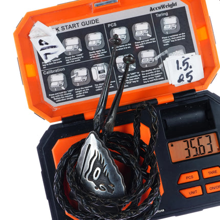 c1960 c-31 Eldon James Hopi arrowhead form bear head bolo tie - Estate Fresh Austin