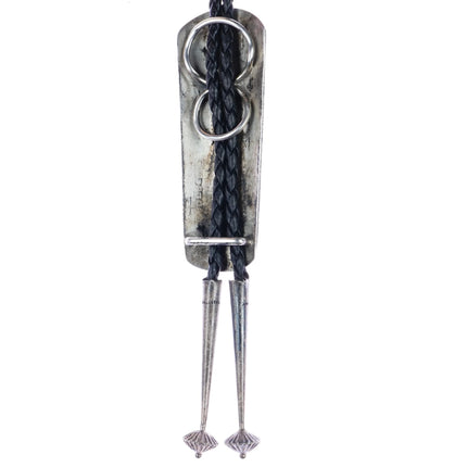 Gary and Elsie Yoyokiei Hopi large sterling bolo tie in overlay style - Estate Fresh Austin