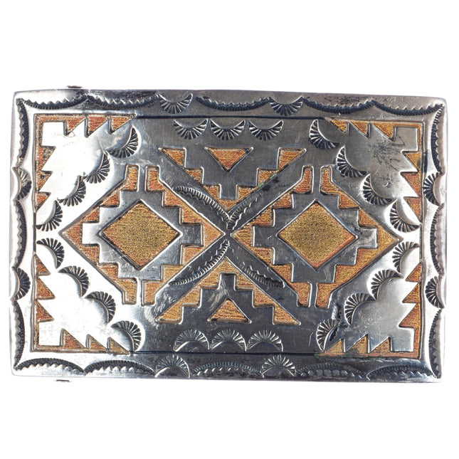 Vintage Nakai Navajo Sterling on bronze belt buckle