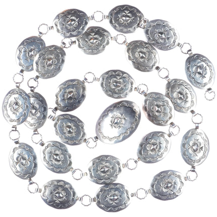 Vintage Navajo Sterling silver link concho belt/hatband with twisted wire rings - Estate Fresh Austin