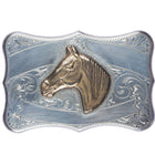 Vintage Diablo Sterling hand engraved horse head belt buckle - Estate Fresh Austin