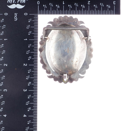 Curtis Pete for Rocking Horse Ranch Stamped silver Royston turquoise belt buckle - Estate Fresh Austin