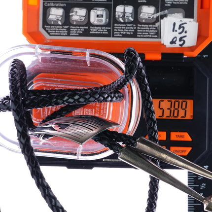 1990's Signed Hopi overlay bolo tie sterling silver - Estate Fresh Austin