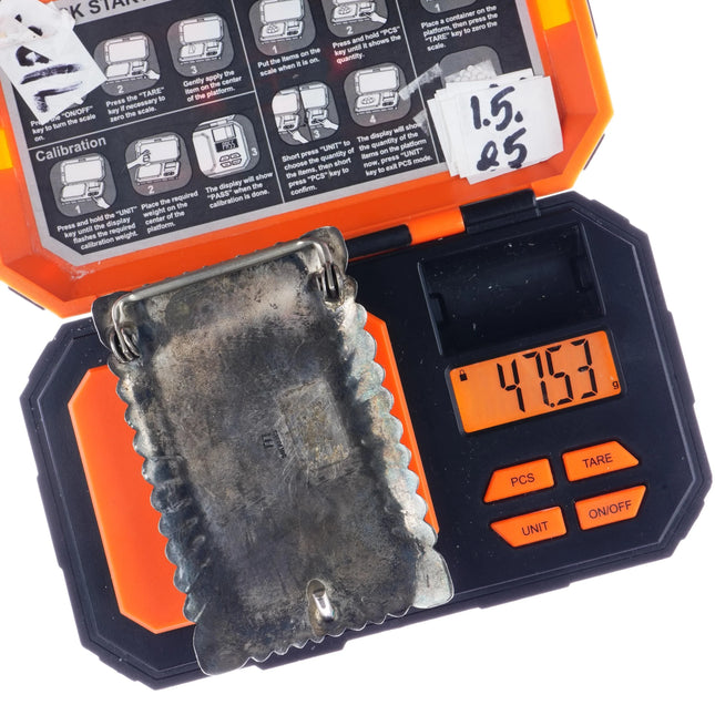 Ella Cowboy Navajo sterling and turquoise belt buckle - Estate Fresh Austin