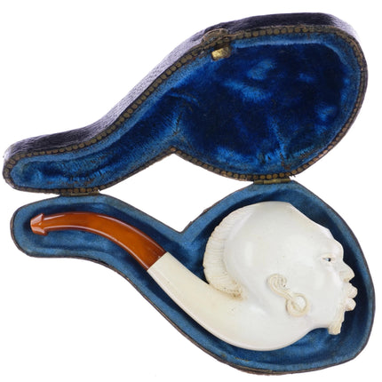 c1890 Orientalist/Blackamoor Meerschaum Pipe with glass eyes - Estate Fresh Austin