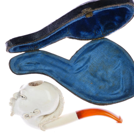 c1890 Orientalist/Blackamoor Meerschaum Pipe with glass eyes - Estate Fresh Austin