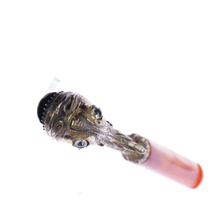 c1890 Antique silver Articulating Dragon Cigarette holder with glass eyes - Estate Fresh Austin