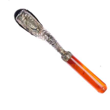 c1890 Antique silver Articulating Dragon Cigarette holder with glass eyes - Estate Fresh Austin