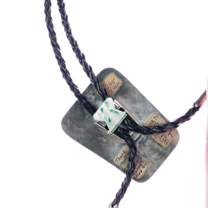 Herman Hoskie Navajo Sterling petrified Palmwood bolo tie - Estate Fresh Austin