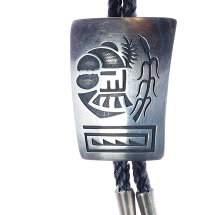 Floyd Namingha Lomakuyvaya Hopi Overlay bolo tie sterling silver - Estate Fresh Austin