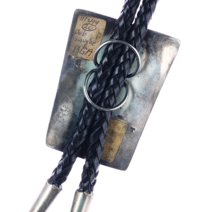 Floyd Namingha Lomakuyvaya Hopi Overlay bolo tie sterling silver - Estate Fresh Austin