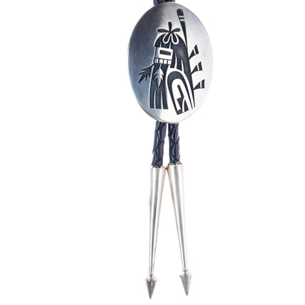 Weaver Selina Hopi Overlay bolo tie sterling silver - Estate Fresh Austin