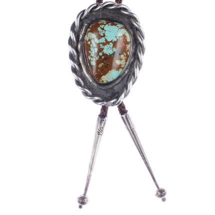 c1960 c-31 sterling/turquoise rope edge bolo tie - Estate Fresh Austin