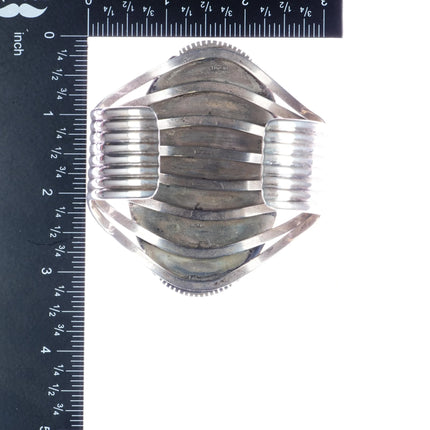 7.25" Wil Vandever Navajo sterling #8 turquoise large cuff bracelet - Estate Fresh Austin