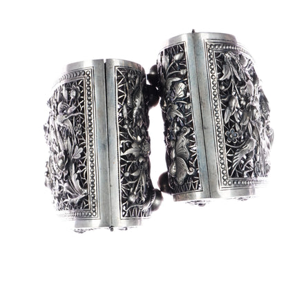 c1900 Large pr Antique Chinese export Silver pierced boxes - Estate Fresh Austin