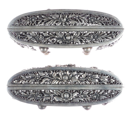 c1900 Large pr Antique Chinese export Silver pierced boxes - Estate Fresh Austin