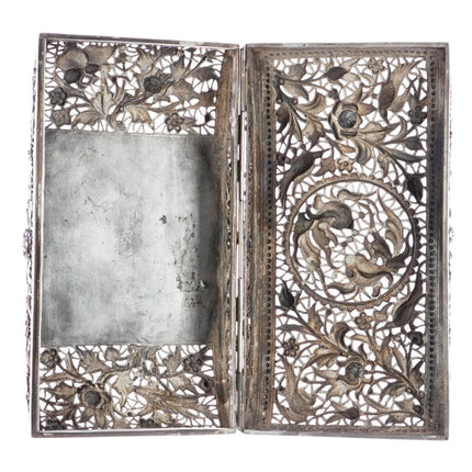 c1900 Large pr Antique Chinese export Silver pierced boxes - Estate Fresh Austin