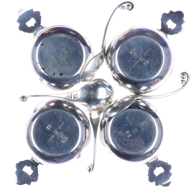 Johan Rohde for Georg Jensen Acorn sterling salt cellars 62 w/ 110 spoons - Estate Fresh Austin