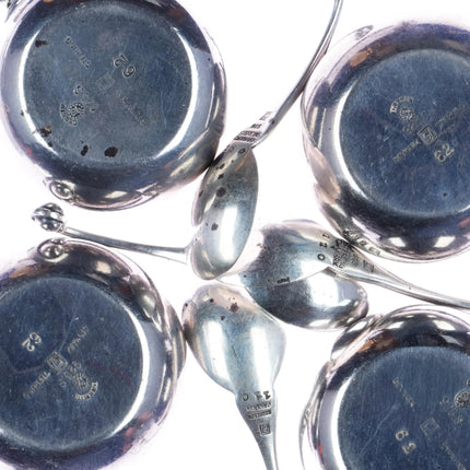 Johan Rohde for Georg Jensen Acorn sterling salt cellars 62 w/ 110 spoons - Estate Fresh Austin