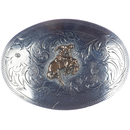 Vintage Fleming Sterling bucking bronco cowboy belt buckle - Estate Fresh Austin