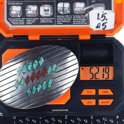 Vintage Navajo chip inlay belt buckle w/geometric patterns - Estate Fresh Austin