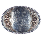 Vintage Fleming Sterling/Bronze roses cowboy/cowgirl belt buckle - Estate Fresh Austin