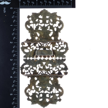 Antique European Silver Satyr two piece belt buckle - Estate Fresh Austin