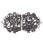 Antique European Silver Deer Hunting 2 piece belt buckle - Estate Fresh Austin