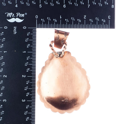 Running Bear Shop Copper plated Sterling silver turquoise pendant - Estate Fresh Austin