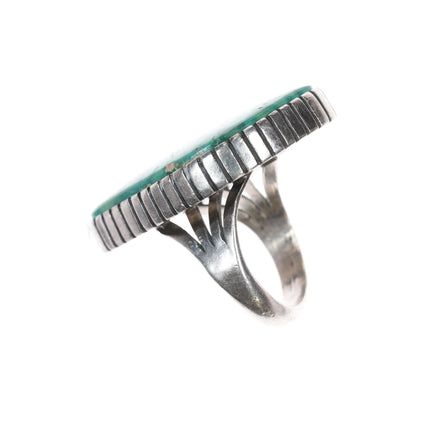 sz8.25 Navajo George Begay Sterling waterweb Kingman turquoise ring - Estate Fresh Austin