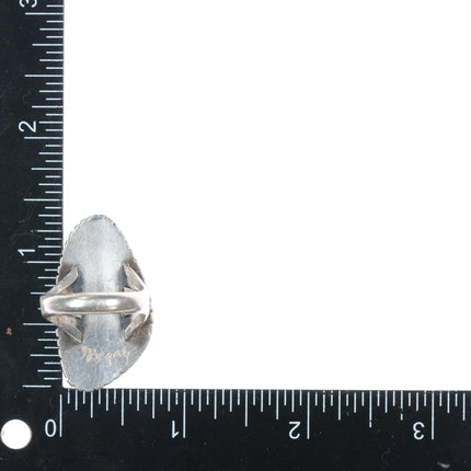 sz8.25 Navajo George Begay Sterling waterweb Kingman turquoise ring - Estate Fresh Austin