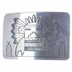 Victor Coochwytewa Hopi overlay belt buckle sterling silver - Estate Fresh Austin